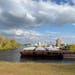 Barges at the Winona port on the Mississippi River on Tuesday.