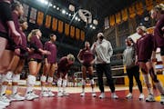 The announcement that Hugh McCutcheon, center, will leave the Gophers volleyball team at the end of the season will create a crucial search for Minnes