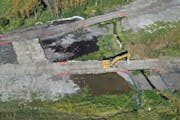 In September 2021, heavy machinery was brought in after Enbridge pipeline construction breached an aquifer near Clearbrook, Minn. 