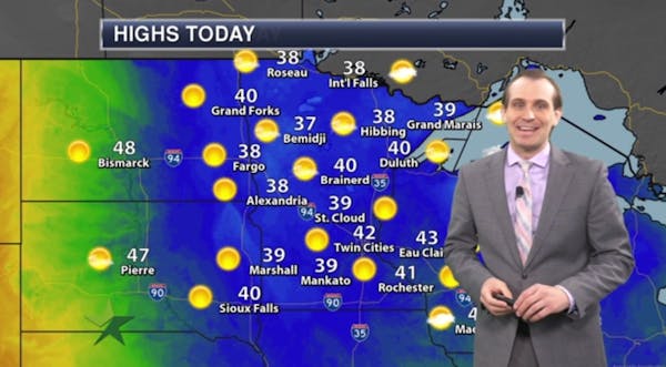 Morning forecast: Sunny and cold; high 42