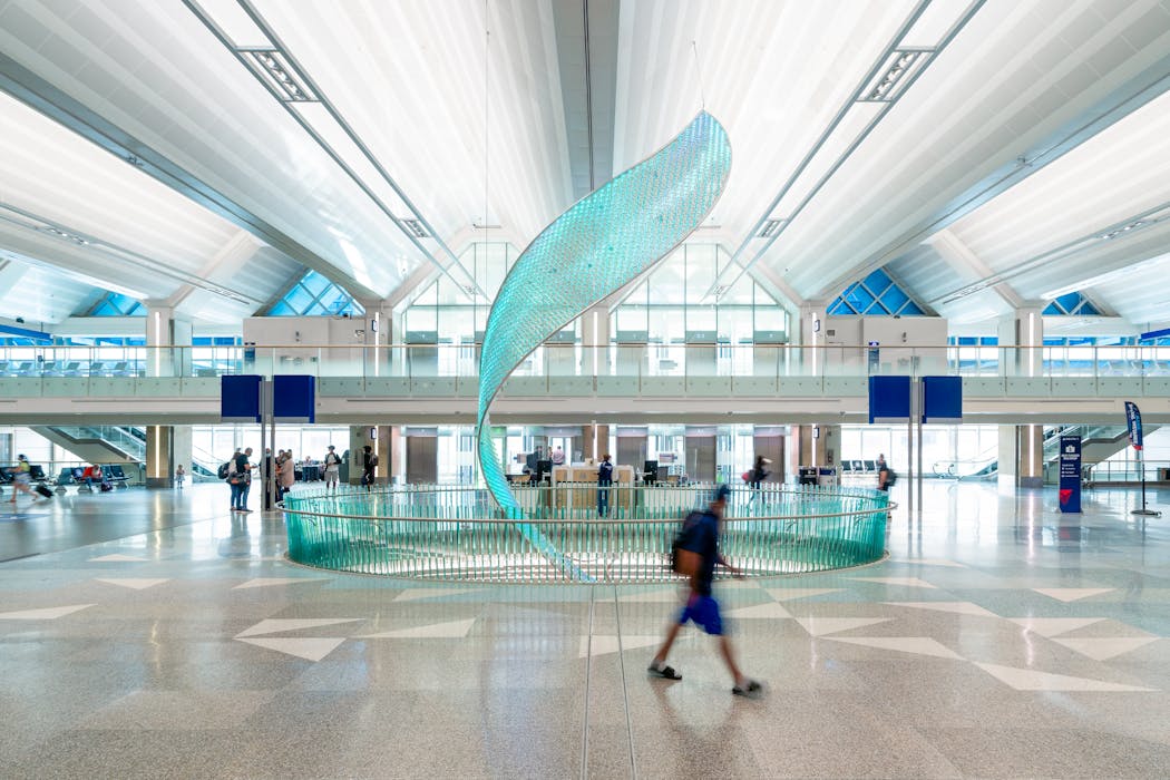 The ticketing area was redesigned as part of Alliiance Architecture’s work on the $440 million-plus redevelopment of Minneapolis-St. Paul International Airport’s main terminal.