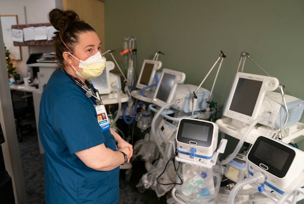 Respiratory therapists such as Corrin O’Gara at M Health Fairview Woodwinds Hospital in Woodbury are in short supply in Minnesota. The job vacancy r