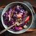 Gray days call for bright meals, and Warm Red Cabbage Salad with Apples and Mustard fits the bill.