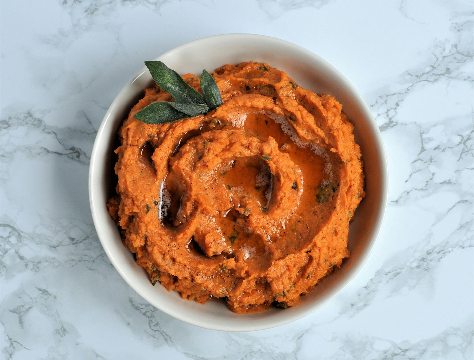 Brown butter and sage mashed sweet potatoes