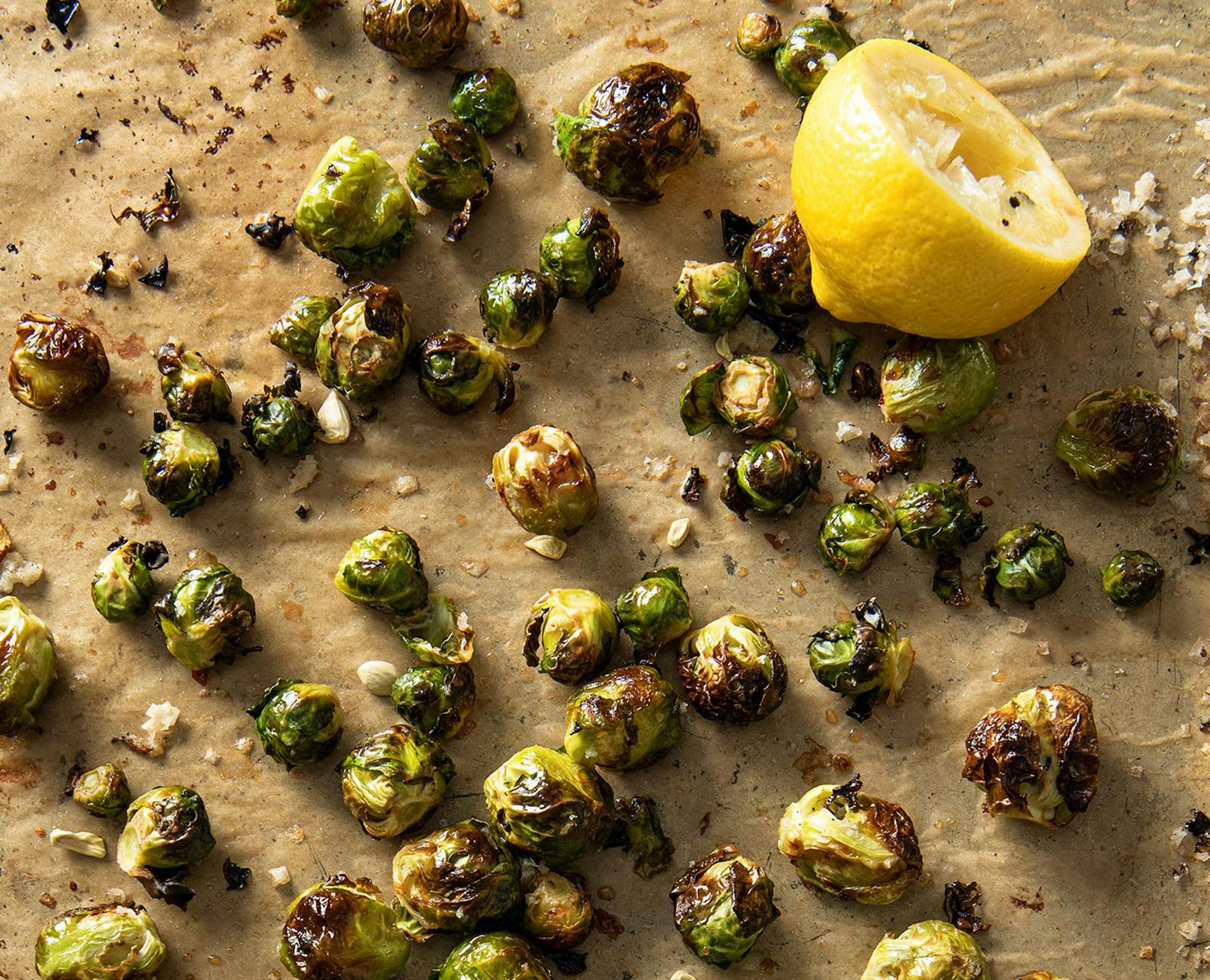 Roasted brussels sprouts with honey and lemon