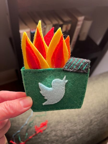 If Twitter collapses, Star Tribune columnist Jennifer Brooks is going to have to sew and mail individual felt ornaments to all subscribers, which soun