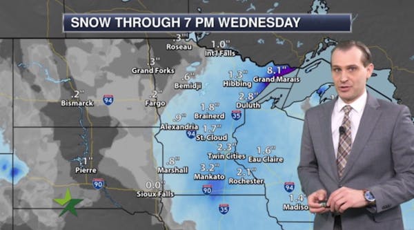Afternoon forecast: Snow, 2 to 4 inches; high 31