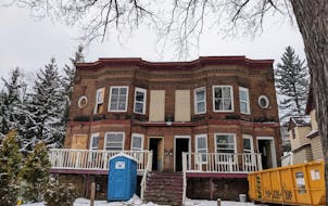 This Lincoln Park neighborhood fourplex in Duluth is under renovation. The owner was given a $600,000 Housing Trust Fund loan from the city to help th