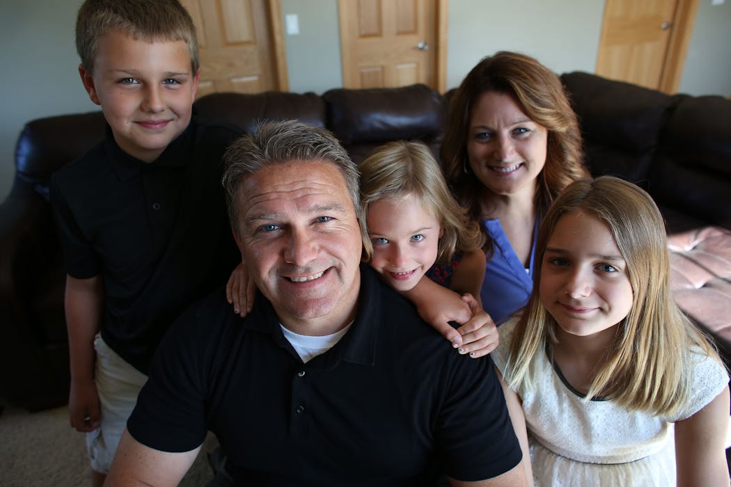 The Hoffner Family in 2014: Kiaya, right, Mara and Brady joined Todd and Melodee for a photo when the Star Tribune visited for a story in 2014.