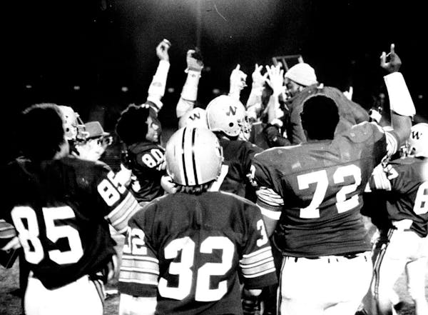 Minneapolis Washburn players savored success after defeating Stillwater for the Class AA championship in 1977.
