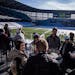 Along with various bars around town, Allianz Field opened its doors to soccer fans on Monday for some World Cup watching.