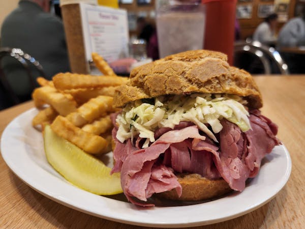 Corn Beef Sandwich on Popover from Cecil’s. Sharyn Jackson