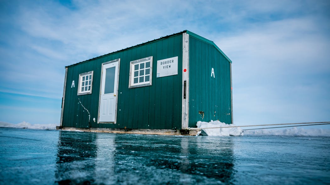 This ice house for guests of Border View Lodge on Lake of the Woods is one of about 160 shacks belonging to the new owners of four resorts in the Wheelers Point area north of downtown Baudette. The resorts were purchased for about $20 million by a pair of Minnesota business partners.