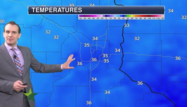 Morning forecast: Dry and cooler with a high near 40