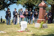 Civil War Cpl. Hercules LaChapelle received a new headstone in July at the French Catholic cemetery near Lonsdale, Minn., in a graveside ceremony feat