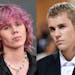 The Kid Laroi appears at the 64th Annual Grammy Awards in Las Vegas on April 3, 2022, left, and Justin Bieber appears at The Metropolitan Museum of Ar