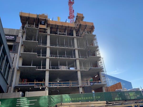 Apartments like this rental tower that Ryan Cos. is developing near U.S. Bank Stadium in downtown Minneapolis have accounted for more than half of all