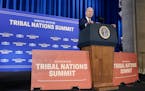 President Joe Biden speaks at the White House Tribal Nations Summit at the Department of the Interior in Washington, Wednesday, Nov. 30, 2022