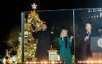 LL Cool J helps President Joe Biden and first lady Jill Biden light the National Christmas Tree on the Ellipse of the White House in Washington, Wedne