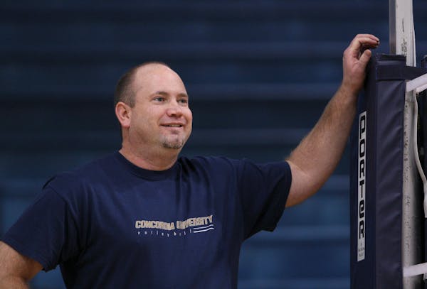 Concordia (St. Paul) volleyball coach Brady Starkey (2008 photo) has led the Golden Bears to the Division II national tournament in Seattle and on Wed