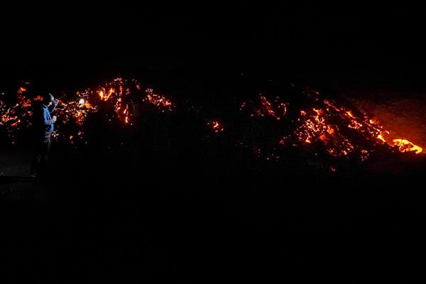 Close-up view of lava from Hawaii Mauna Loa volcano
