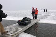 200 anglers were evacuated Wednesday from a sheet of ice using a bridge provided by a resort on the south side of Upper Red Lake. The ice had broken a