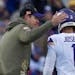 Greg Joseph got a pat on the head from coach Kevin O’Connell after missing an extra-point attempt against the Bills on Nov. 13, and the Vikings rema