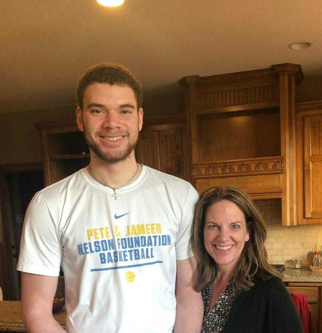 Jamison Battle and his mother, Darcy Goede
