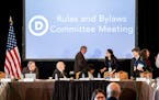 The Democratic National Committee Rules and Bylaws Committee discussed proposed changes to the primary system during a meeting at the Omni Shoreham Ho
