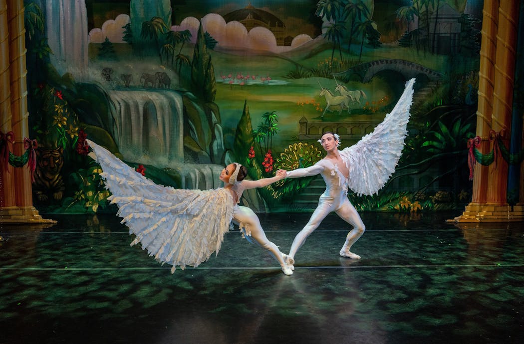 The second act of “Nutcracker! Magical Christmas Ballet” opens in the Land of Peace and Harmony instead of the Land of Sweets with a dance by the Dove of Peace.