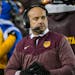 Head coach P.J. Fleck and his Gophers will likely wind up in the Pinstripe Bowl in New York on Dec. 29.