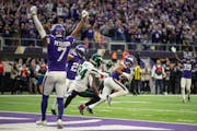 Vikings safety Camryn Bynum intercepted a pass intended for Jets wide receiver Corey Davis to end  Sunday’s game at U.S. Bank Stadium.