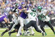 The Jets pass rush caught up to Vikings quarterback Kirk Cousins several times in the third quarter Sunday.