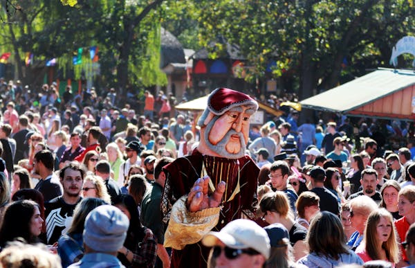 King Bubba towered above the crowd during the 2016 Minnesota Renaissance Fest. In 2022, the festival drew more than 300,000 people to its Scott County