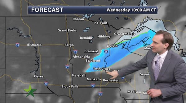 Morning weather: Chilly with a coating of snow; high 19