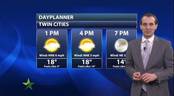 Afternoon forecast: Snow gives way to sun; high 19