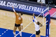 Logan Eggleston, shown here playing with Texas in the 2021 NCAA championship, is the front-runner this season to be national player of the year.