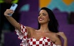 A Croatian soccer fan took a selfie Nov. 27 at the Khalifa International Stadium in Doha, Qatar. Lensa takes your selfies, studies them and churns out