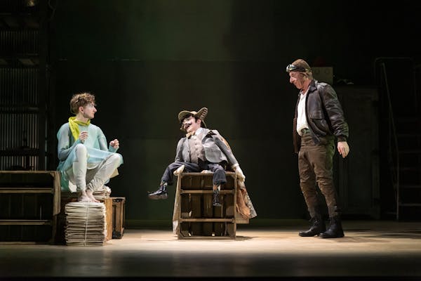 Reed Northrup, left, plays the title character and Steven Epp is the aviator in “The Little Prince” at the Guthrie Theater.