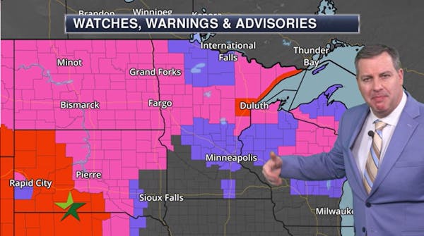 Afternoon forecast: Blizzard warnings on North Shore; 4-9” possible for Twin Cities this week