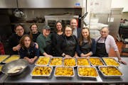 The Kugel Kindness crew in the kitchen of Bet Shalom synagogue in Minnetonka. 