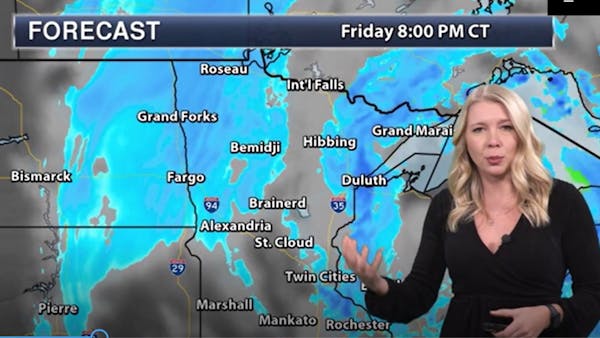 Evening forecast: Low of 18; cloudy with a snow shower possible