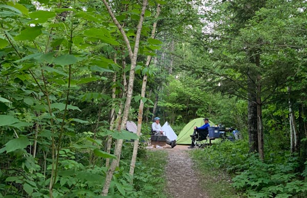 Camping at Tettegouche State Park along Lake Superior near Finland, Minn.