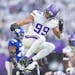 Danielle Hunter celebrates after a sack against the New York Giants in December.