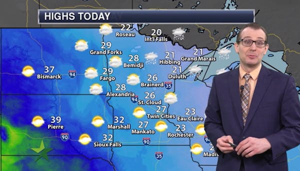 Morning forecast: Warmer, breezy with high in 20s