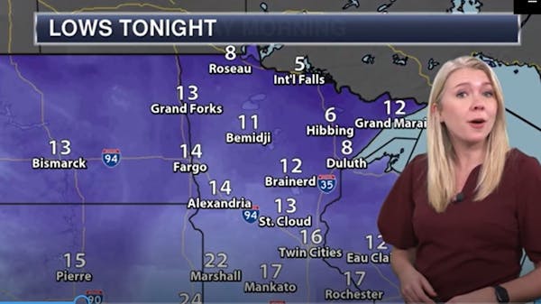 Evening forecast: Low of 14, with more clouds and cold