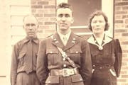 First Lt. Myron Kuzyk with his parents, Onufry and Anna Kuzyk. 