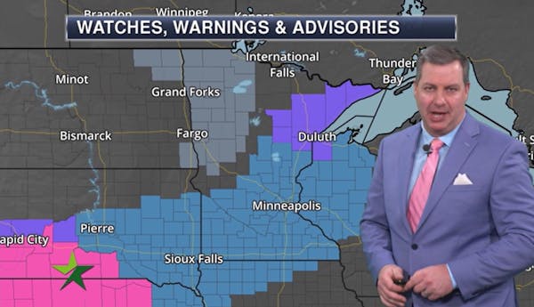 Afternoon forecast: Pleasant, high of 30; storm advisory