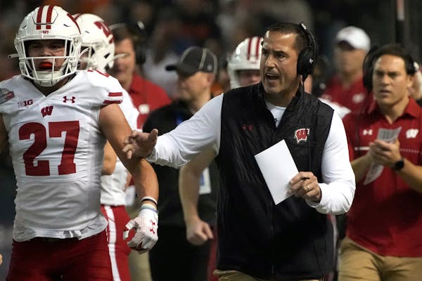 Wisconsin head coach Luke Fickell during the second half of the Guaranteed Rate Bowl NCAA college football game against Oklahoma State Tuesday, Dec. 2