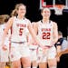 Two University of Utah players from Minnesota, Gianna Kneepkens (5) and Jenna Johnson (22), have been instrumental parts of the Utes’ surge.